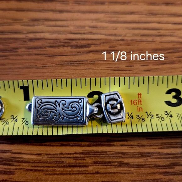 BRIGHTON "Fontina" Vintage Enamel Inlay And Silver Pushback Earrings EUROSUMMER! - Picture 4 of 5